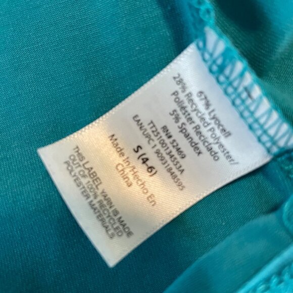 Time And Tru Womens Knot Front Tank Top S Teal Polyester Blend Sleeveless - Picture 5 of 8